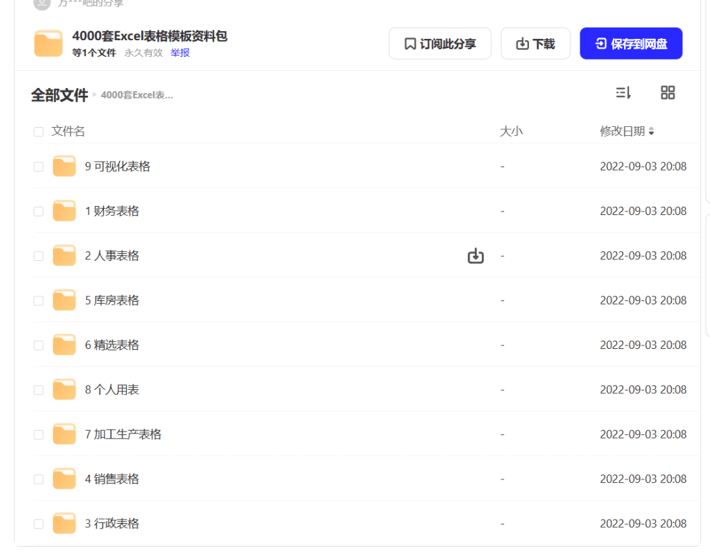 4000套Excel表格模板资料包-学习资源社区-杂项区-X黑手网