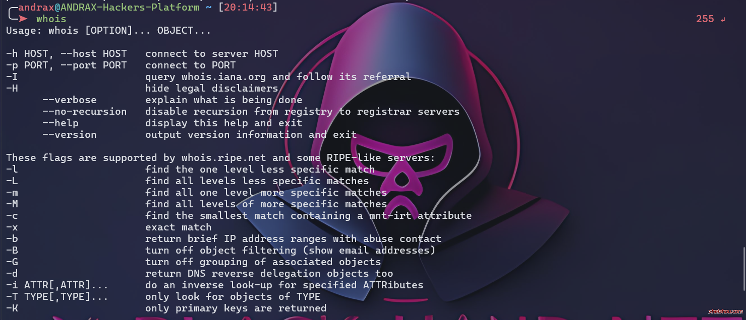 Andrax 平台下的 WHOIS 工具使用指南-ANDRAX社区-移动端-X黑手网