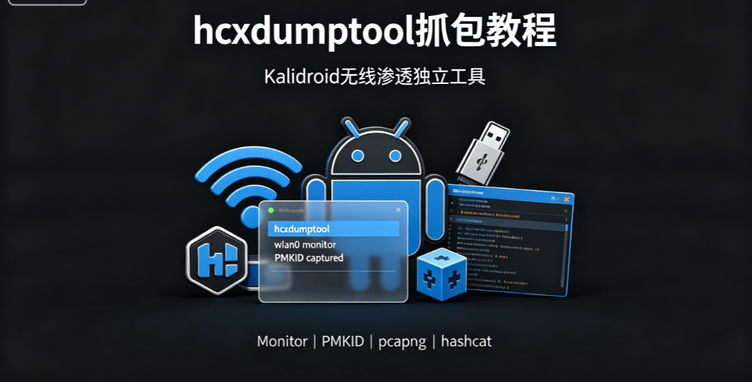 Kalidroid hcxdumptool 图形化抓包完整教程|PMKID/WPA 握手包独立捕获工具-X黑手网