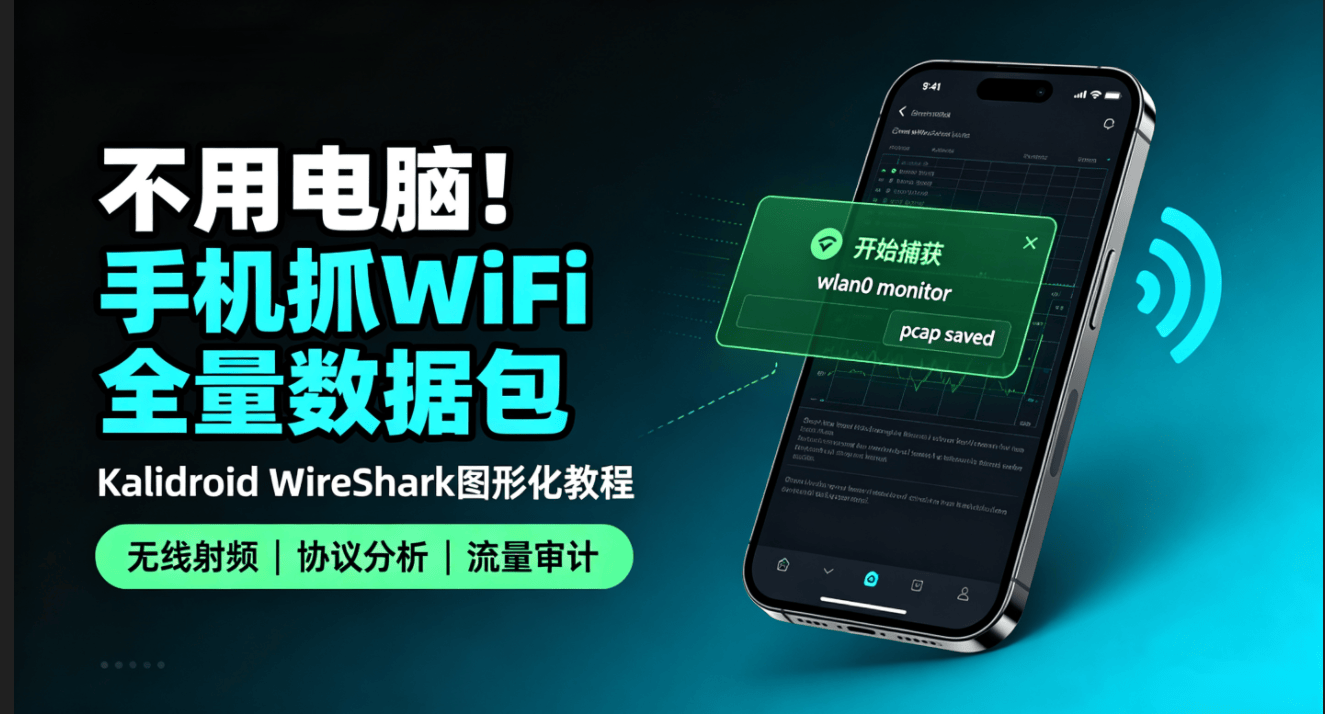 Kalidroid WireShark(tshark)图形化抓包完整教程|手机端无线数据包深度分析工具-X黑手网