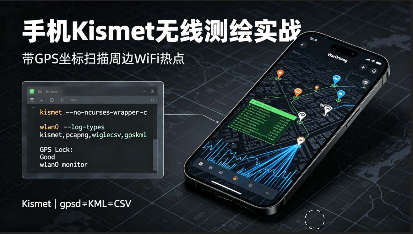 Kalidroid WarDriving 车载 / 步行 WiFi 测绘完整教程|Kismet+GPS 地理位置无线热点采集-X黑手网