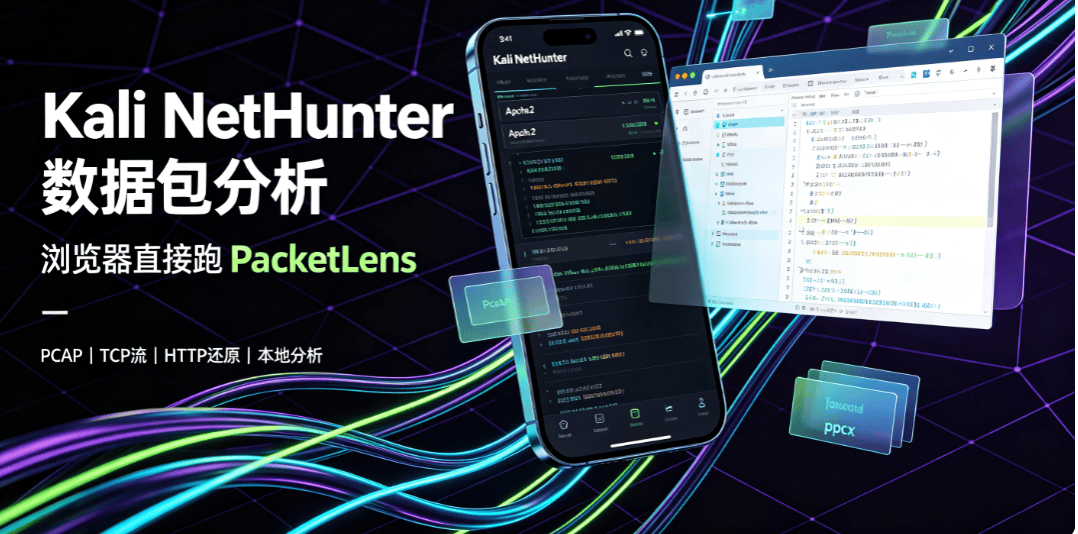 Kali NetHunter 部署 PacketLens|手机浏览器本地分析 PCAP,告别笨重 Wireshark-X黑手网