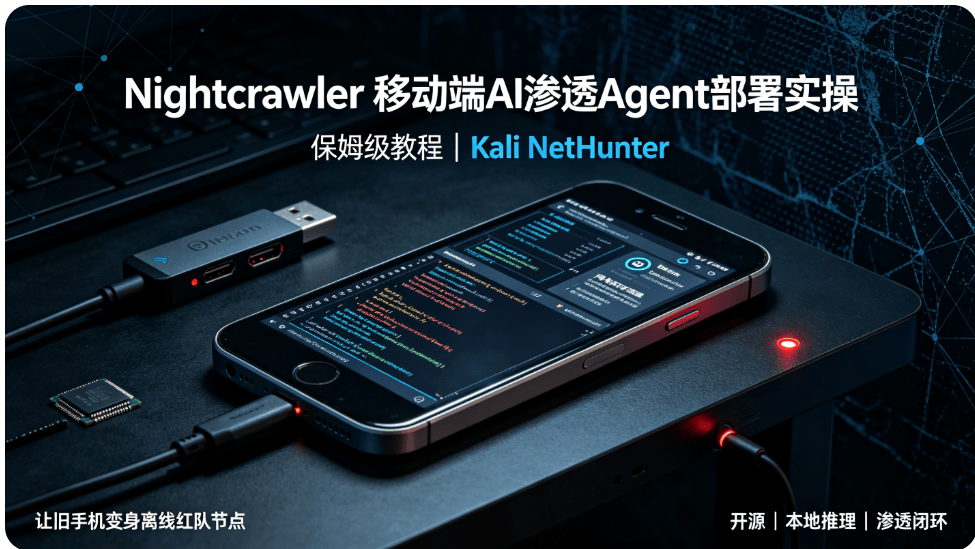 保姆级教程(kali Nethunter)|Nightcrawler 移动端AI渗透Agent部署实操:让旧手机变身离线红队节点-X黑手网